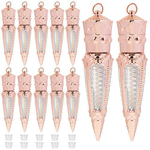 RONRONS 12 Pieces 5 ml/0.17Oz Novelty Empty Lip Gloss Tubes with Soft Brush Tip Applicatior Refillable Lipgloss Containers Lip Balm Packaging Tube for Women Girls DIY Cosmetics, Rose Gold