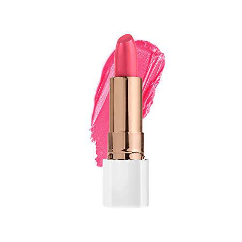FLOWER BEAUTY Petal Pout Lipstick - Cruelty Free - Nourishing & Highly Pigmented Lip Color with Antioxidants (Bright Peony - Cream)