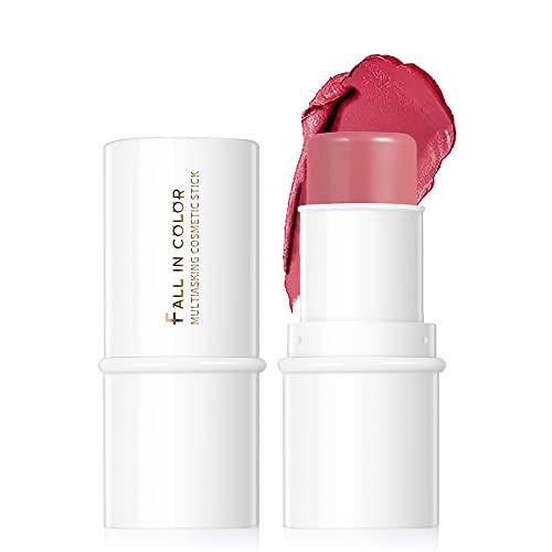 Yeweian Blush Stick, Matte Cream Blush Stick for Cheeks, Eyes and Lips Natural Makeup Waterproof Long Lasting(05 Rose)