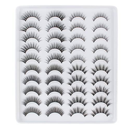 False Eyelashes Natural Look 4 Styles Strip Lashes Faux Mink 3d 20 Pairs Fake Lashes Wispy With Flexible Cotton Band Reusable Short Lashes Easy To Apply By Parriparri