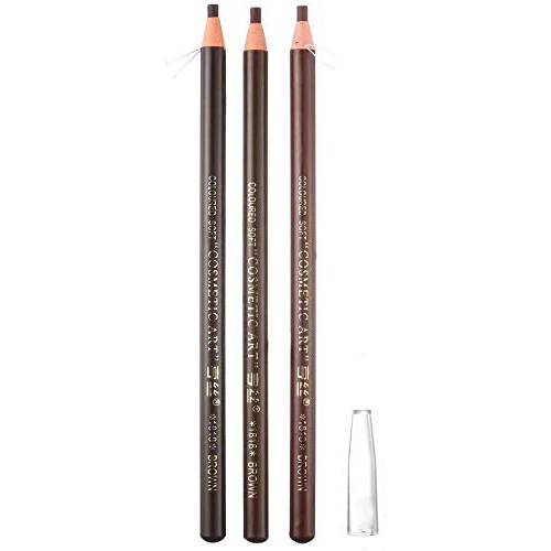 3 pcs Makeup Eyebrow 12H Long Lasting Sweat &Waterproof Eyebrow Pencil Pen Different Brown Pull Line Eye Brow Pencil 3 Colors