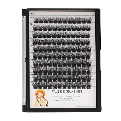 Bodermincer 120 Cluster 12-14-16mm Mixed Length Wide Cluster Eyelash Extension Natural 3D Russian Volume Faux 3D Effect Glue Bonded Cluster Eyelashes Eyelashes Individual Lashes Makeup (12-14-16mm Mixed)