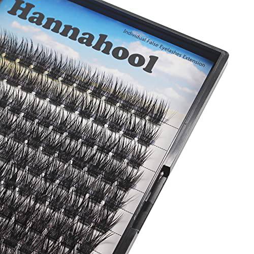 Hannahool 120pcs D Curl Individual Wide Stem Cluster DIY Eye Lashes Extensions Mixed 10-12-14-16mm/14-16-18mm/12-14-16mm Makeup Dramatic Volume Lashes (mixed 10-12-14-16mm)
