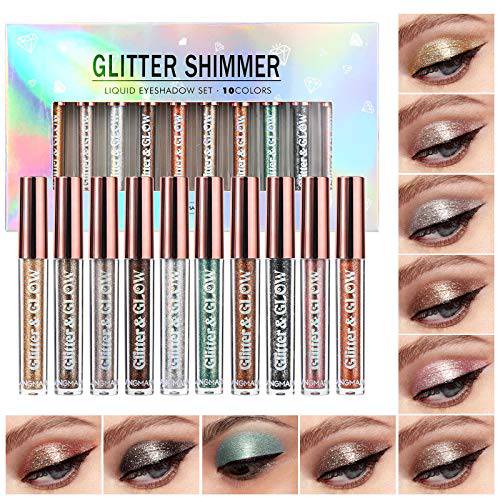 10 PCS Eyeshadow Palette Naked Eyeshadow Sweatproof Makeup Set, Matte Glitter Pressed All Highly Pigmented Blending Powder, Natural Velvet Texture Eye Shadow Kit Perfect For Every Woman & Girl (10pcs)1