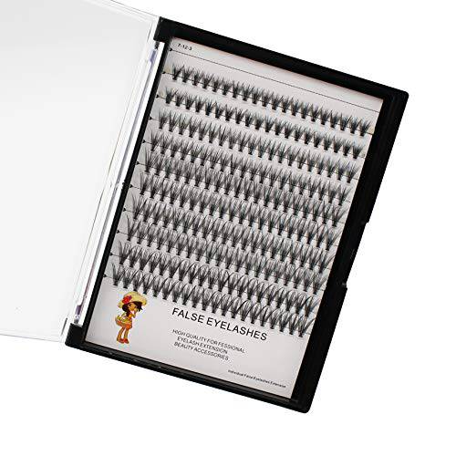 Bodermincer Large Tray 20D Cluster 0.07C,10 Lines,8-10-12-14mm Mixed,9-11-13-15mm Mixed, 10-12-14-16mm Mixed,Natural Long Individual Flare Lashes Cluster False Eyelashes (10-12-14-16mm Mixed)
