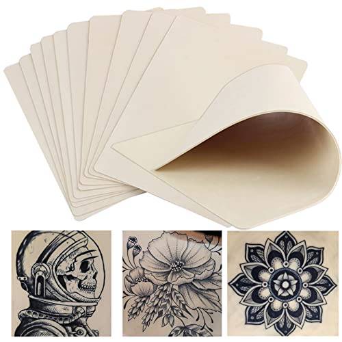 Tattoo Practice Skins Fake Skins, Usiriy 12Pcs Practice Skins 7.4x5.6 Double Sides Fake Skin Soft Rubber Pads Tattoo Skin Practice for Beginners and Artists