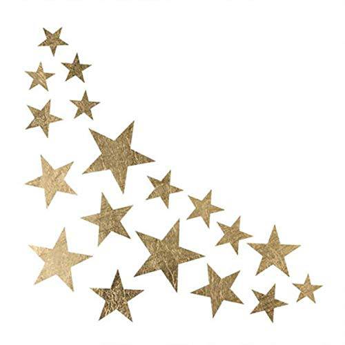 Gold Stars Eye Accent Temporary Tattoos | Pack of 20 | Skin Safe | MADE IN THE USA | Removable