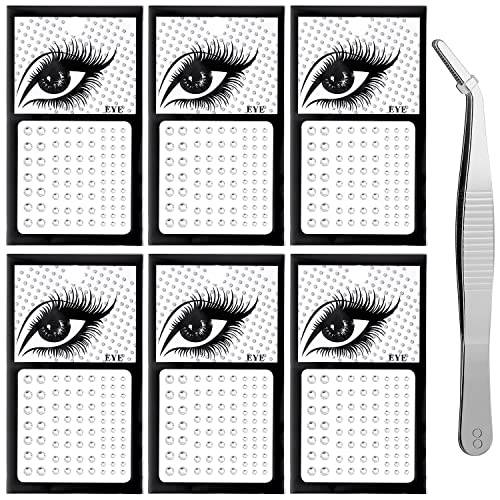 KOHOTA 6 Sheets Face Gem Eye Body jewels Crystal Fake Nose Stud Self-Adhesive Makeup Rhinestone for Eyes Face Gems Stick on for Halloween festival accessories Nail Art Decorations