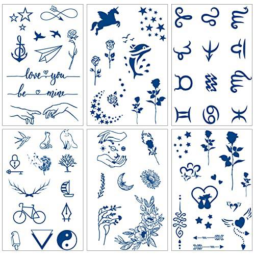 Aresvns Semi Permanent Tattoos for Women Grils,Realistic Fake Tattoos Waterproof and Long Lasting 2-3 WeeksPremium Temporary Tattoo Classic Flower Butterfly Style Christmas Gift