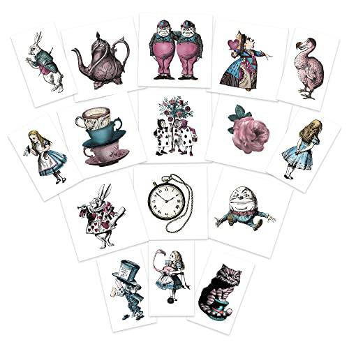 Vintage Alice Temporary Tattoos | Pack of 32 | MADE IN THE USA | Skin Safe | Party Supplies & Favors | Removable