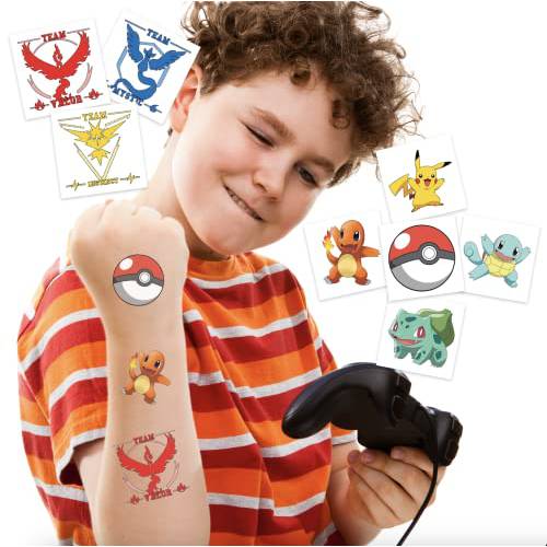 Poke Monster Temporary Tattoo Pack | Skin Safe | Pack of 24 Tattoos | MADE IN THE USA