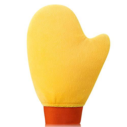 Tanning Mitts Self Tanner Back Applicator - EVYTTA Self Tanner Mitt, Tanning Mitten, Tan Mitt, Tanning Glove, Self Tan Back Applicator, Sunless Tanner Mitt for Back Apply Lotions, Creams, Mousses (Tan Mitt Yellow)