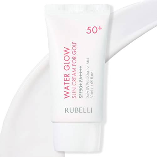 Rubelli Water Glow Sun cream for golf 50ml SPF50+ PA++++ | Korean Sunscreen | No White Cast, Strong UV Protection, Moist Essence Type