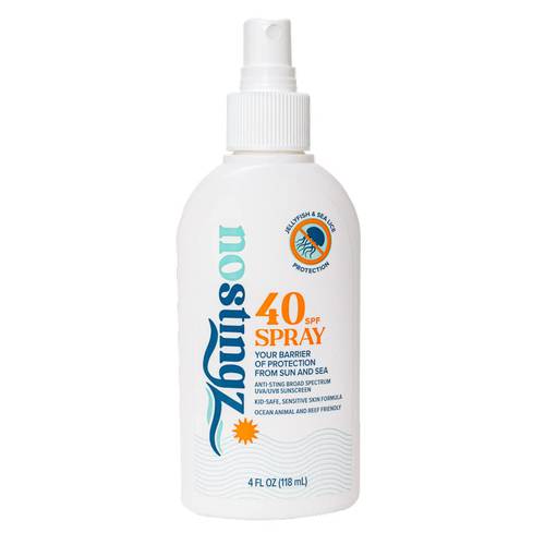 NoStingz - 40SPF Spray Anti-Jellyfish Sunscreen - 4 Fl oz, Biodegradable, Anti-Jellyfish and Sea-Lice sting sunscreen protection.