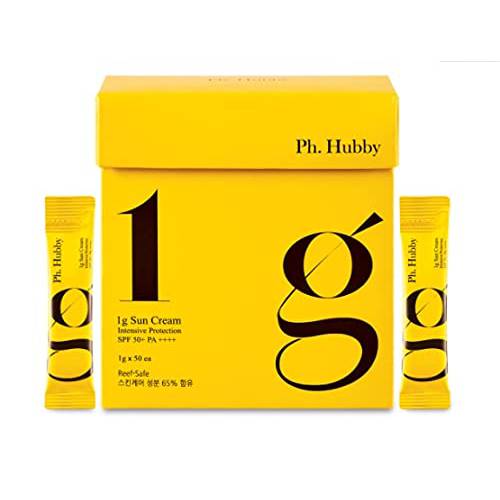 Ph hubby 1g Suncream Intensive Protection(SPF 50+PA++++)(1gX50ea) ,Daily Sunscreen (No White-Cast, Reef-Safe)