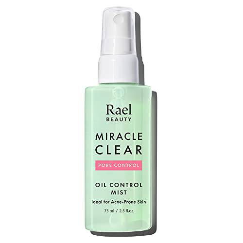 Rael Miracle Clear Oil Control Mist Pore Control For Acne Prone Skin, Cica, Residue Free Facial Spray with Succinic Acid (75ml, 2.5 fl oz)