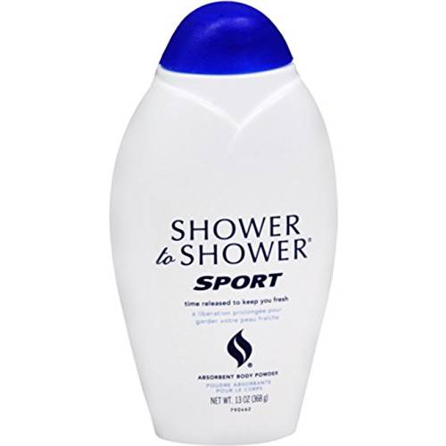 SHOWER TO SHOWER Body Powder, Sport 13 oz (Pack of 2)