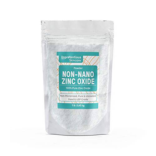 Unpretentious Non-Nano Zinc Oxide, 1 lb, Pure & Uncoated, Convenient Resealable Bag for Storage