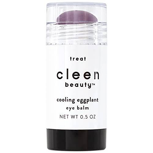CLEEN BEAUTY Cooling Eggplant Eye Balm | Under Eye Stick with Eggplant Extract | Dark Circles Under Eye Treatment for Women | Puffy Eyes Treatment - Paraben Free | Eye Puffiness Reducer | 0.5 Oz