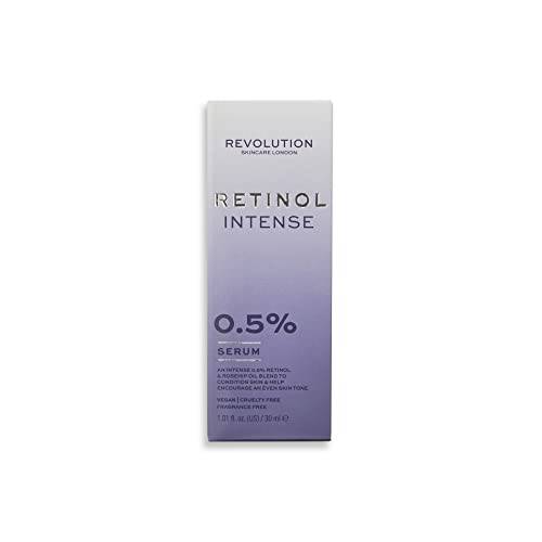 Revolution Skincare 0.5% Retinol Intense Serum, Face Serum To Revitalize Skin, Vegan & Cruelty-Free, 1.01fl.oz/30ml