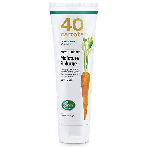 40 Carrots Retinol Rich Face Mango Facial Moisture Splurge Moisturizer - Deeply Hydrating, Helps Nourish, Plump & Brighten Skin | Made in USA, Paraben & Cruelty Free (4oz)