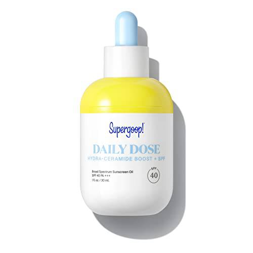 Supergoop Daily Dose Hydra-Ceramide Boost + SPF 40 Oil PA+++, 1 fl oz - Broad Spectrum Sunscreen Serum - Helps Replenish, Hydrate & Protect Skin - For All Skin Types