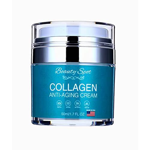 Collagen Face Cream with Retinol, Hyaluronic Acid & Vitamin A+E - Retinol Cream - Anti aging Cream - Advanced Moisturizing Cream For Men and Women - Day and Night - 1.7 Fl Oz