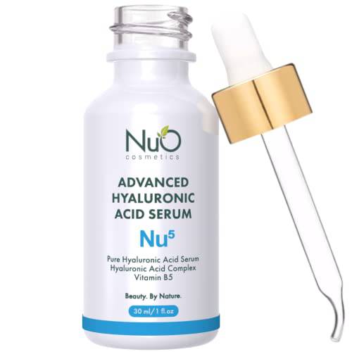 nuorganic Hyaluronic Acid Serum for Face - Hydrate, Plump and Rejuvenate Your Skin with Plant Stem Cells & B5 - Vegan, Cruelty Free, Natural & Organic Ingredients (1fl.oz)