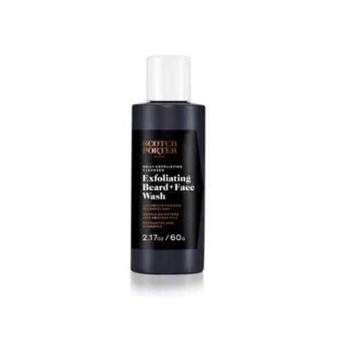 Scotch Porter Exfoliating Beard Wash & Face Cleanser for Men, Travel Friendly | Formulated with Non-Toxic Ingredients, Free of Parabens, Sulfates & Silicones | Vegan | 2.17 oz Bottle