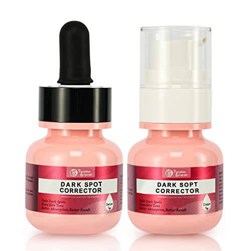 Dark Spot Remover for Face and Body, Dark Spot Corrector, Melasma, Sun Spots, Freckle Remover, Hyperpigmentation Treatment, Formulated for Better Absorption, Discoloration Correcting Serum and Cream Pack, Natural Ingredients-Set of 2