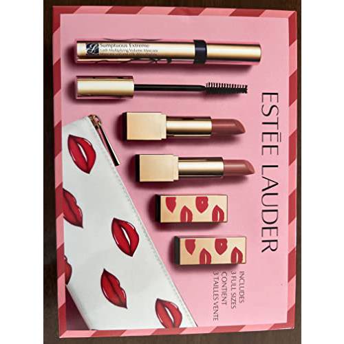 Estee Lauder Pretty Lip Gift Set Rebellious Rose Intense Nude Collection