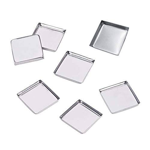 30 Pieces Empty Square Metal Tin Palette Pans Empty Square Metal Pans Cosmetic Eyeshadow Pans for Eyeshadow Palette Magnetic Makeup Palette, 26mm Wide 3.5mm Height