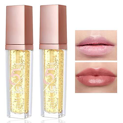 2P Lip Plumper Gloss,Moisturizing Lip Plumping Lip Gloss,Nourishing Lip Plump Lip Care Products,for Reducing Fine Lines and Smoothing Lips,Creating Elastic and Softer Lips