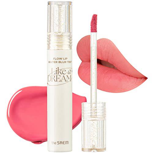 THESAEM Flow Lip Water Blur Tint PK01 Gardenia - Long-Lasting Clear Color like Fresh Flowers without Smudging - Soft and Vibrant Petals Texture - Lip Conditioner for Dry Lips, 0.14 fl.oz.