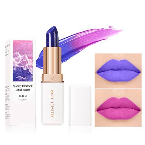 DAGEDA Temperature Color Lip Gloss, Waterproof Magic Colour Change Lipstick, Moisturizing and Nutritious Lip Balm For Women Lip Care Lip Stain Makeup(Blue Change into Purple)