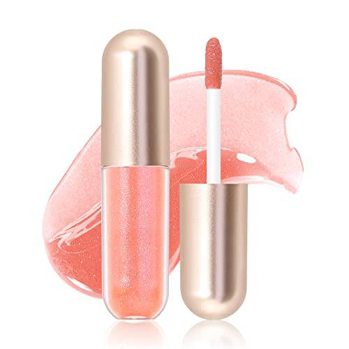 KISSIO Plumping Lip gloss,Shimmer and Cool,Make Lips Plump and Moisturizing,Lip Gloss contains Peppermint and Beeswax,Cruelty Free,0.19 oz (01Lemonade)
