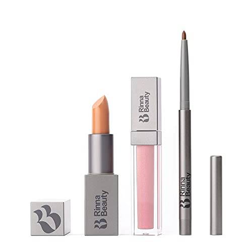 Lisa Rinna - Rinna Beauty Icon Lip Kit - Amelia - Lipstick, Lip Gloss, and Lip Liner Formulas - Is Long-lasting, Anti-aging, and Moisturizing, Cruelty-Free, Vegan - 1 each