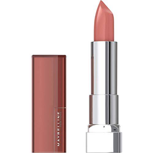 Maybelline Color Sensational Lipstick, Lip Makeup, Cream Finish, Hydrating Lipstick, Nude, Pink, Red, Plum Lip Color, Bare Reveal, 0.15 oz (Packaging May Vary)