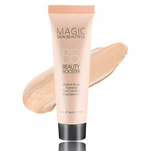 BB Cream Foundation Makeup,Natural Concealer Oil Control Brightens Skin Tone Color Correcting Cream, Tinted Moisturizer Full Coverage BB Cream Foundation for All Skin Types - Natural