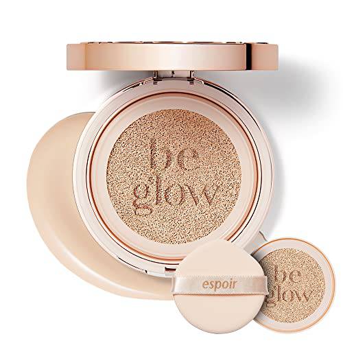 ESPOIR Pro Tailor Be Glow Cushion All New SPF42 PA++ 2 Ivory (13g+refill 13g) | Amazingly Light Feeling Foundation Cushion | Provides Thin, Smooth Layering Cover | Glow Skin All Day