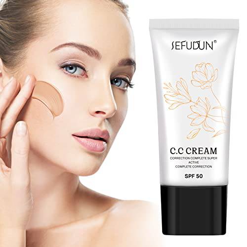 NIFEISHI CC Cream, CC Cream Self Adjusting for Mature Skin, Super Active Skin Tone Adjusting CC Cream Foundation with SPF 50 for Face and Body Color Correcting