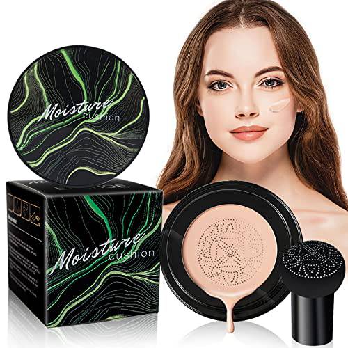 Mushroom Head Air Cushion CC Cream - Long-Lasting Face Makeup BB Cream Foundation for Mature Skin Moisturizing Concealer Brighten, Even Skin Tone for All Skin Types, Natural Color