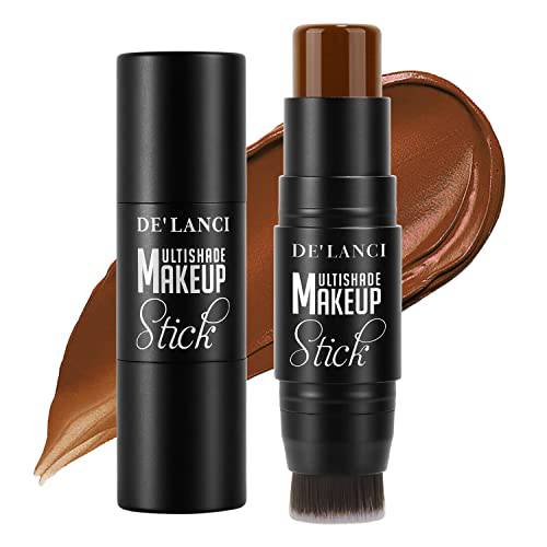 DE’LANCI Contour Stick, Concealer Stick Contour Cream with Brush, 2 in 1 Full Coverage Concealer Makeup Foundation Stick, Waterproof Dark Contour with Strong Malleability Performance (03 Brown)…
