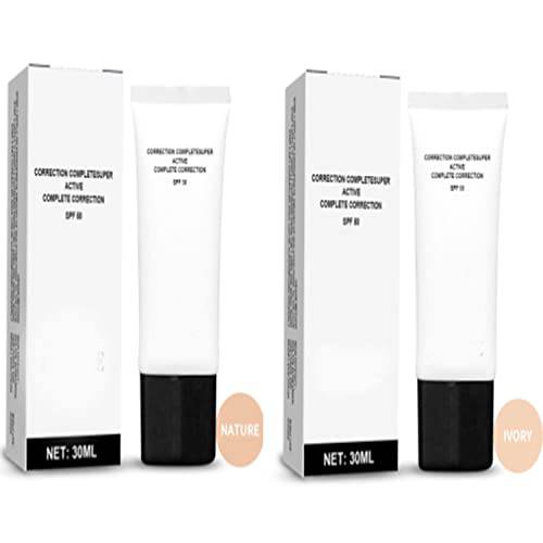 zengxiaoyun 2Pcs Skin Tone Adjusting CC Cream , Colour Correcting Self Adjusting for Mature Skin ( Natural+Ivory)