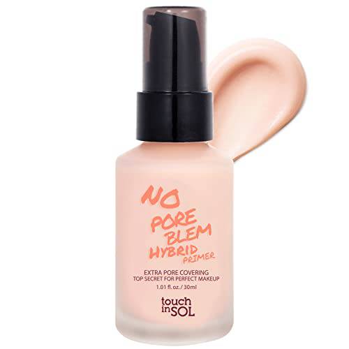 TOUCH IN SOL No Poreblem Hybrid Primer - Extra Pore Covering - 24/7 Matt Finish Sebum and Shine Control - with Vitamin C & E and Green Tea Extracts For Smooths Skin, 1.01 fl.oz.