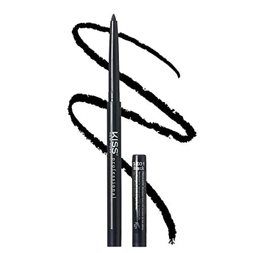 kiss new york Pro Intense Gel Eyeliner with Built-in Sharpener, Waterproof, Smudge-proof, Long Lasting Gel Eyeliner Pencil (Black)