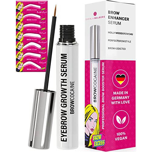 BROWCOCANE® eyebrow growth serum for thicker brows I vegan eye-brow booster for rapid brow growth by Svenja Walberg I test winner eyebrow growth MADE IN GERMANY I +template for your perfect shape