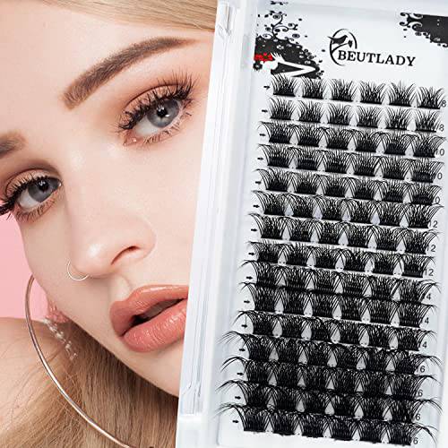 90 Cluster Lashes, D Curl Individual Lashes Clusters DIY Individual Eyelash Extension Natural Look False Eyelashes for DIY Eyelashes Extensions at Home(8-16mm)