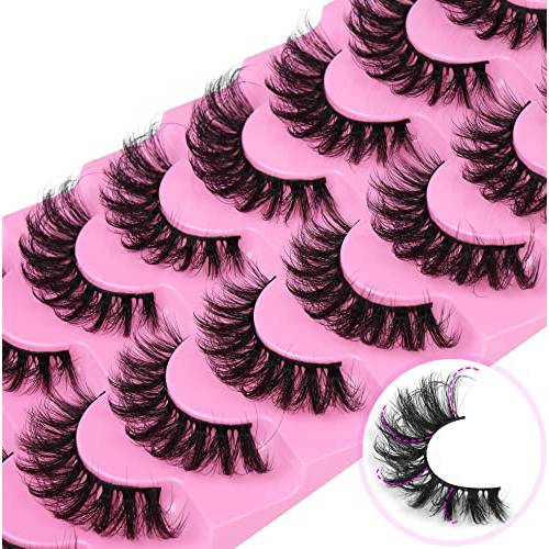 6D Eyelashes Natural Cat Eye Lashes Fluffy Mink Lashes Like Extensions 15mm Faxu Mink Strip Lashes Pack 8 Pairs by HeyAlice