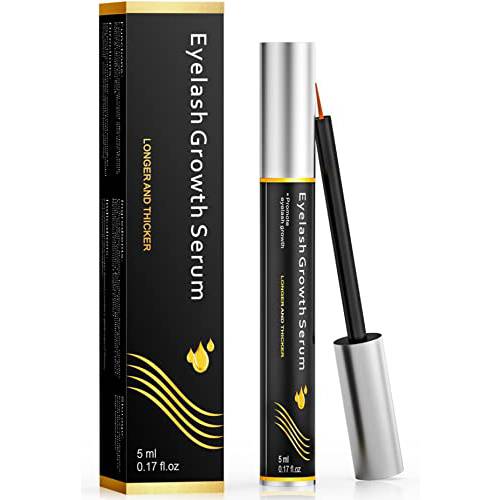 Premium Eyelash Growth Serum, Irritation-free Lash Boost Enhancer for Longer Fuller Thicker Eyelash (5ML）Black
